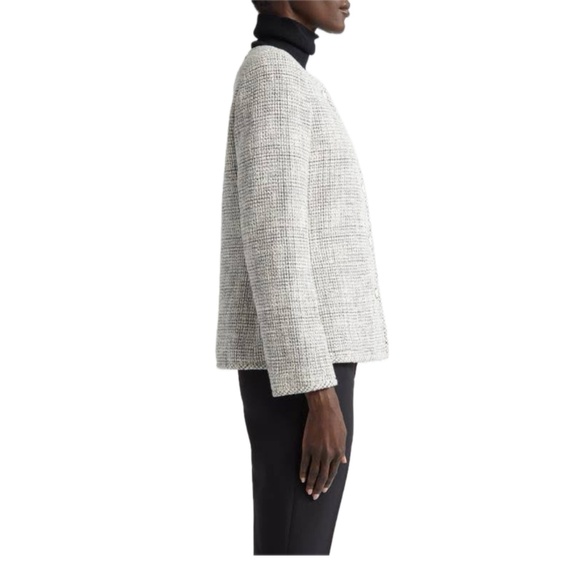 $1298 Lafayette 148 TWEED CREWNECK PATCH POCKET JACKET - Picture 5 of 10